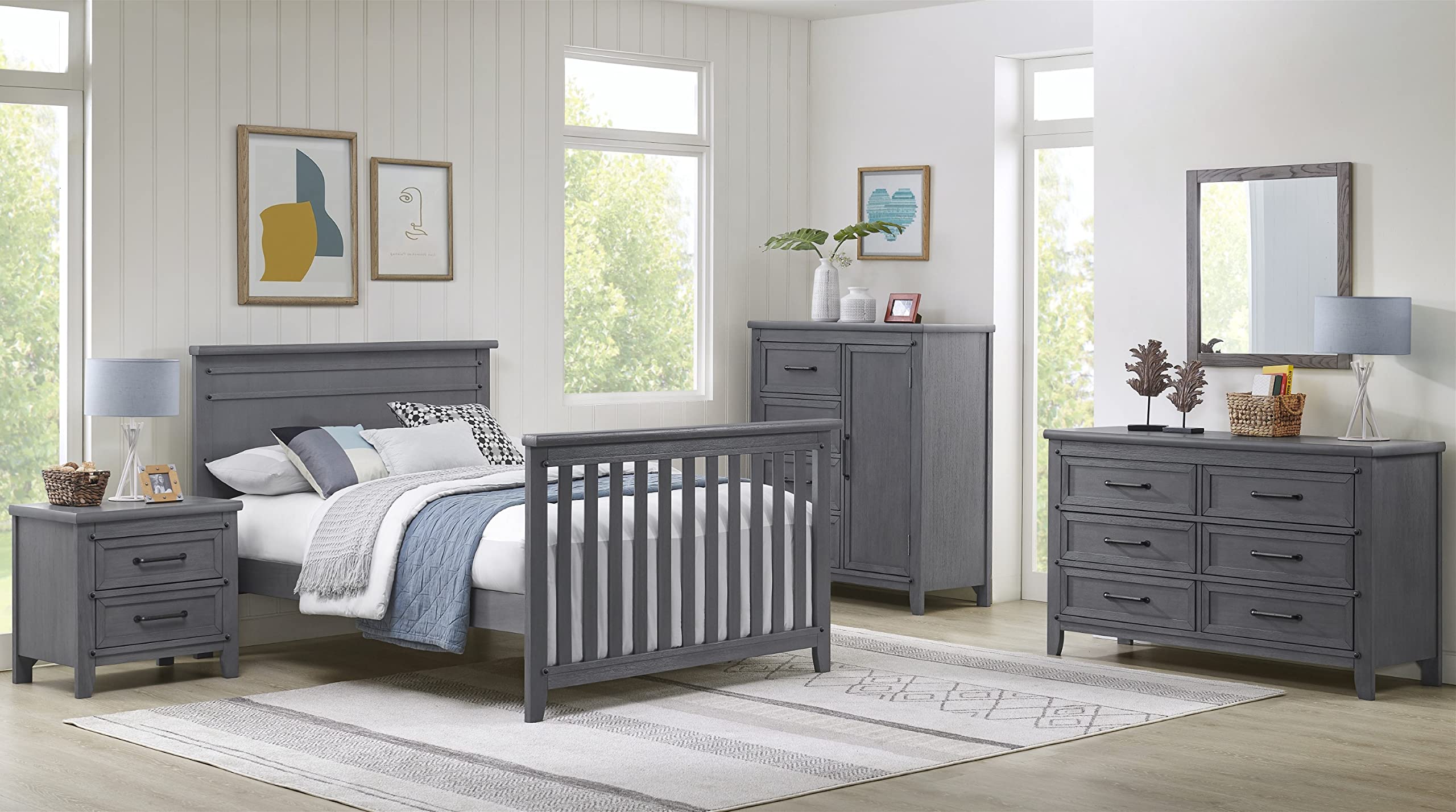 Soho Baby Ellison Crib to Full-Size Bed Conversion Kit - Ash Gray - GreenGuard Gold Certified - Safe & Durable Toddler Bed Rail for Nursery & Kids Room