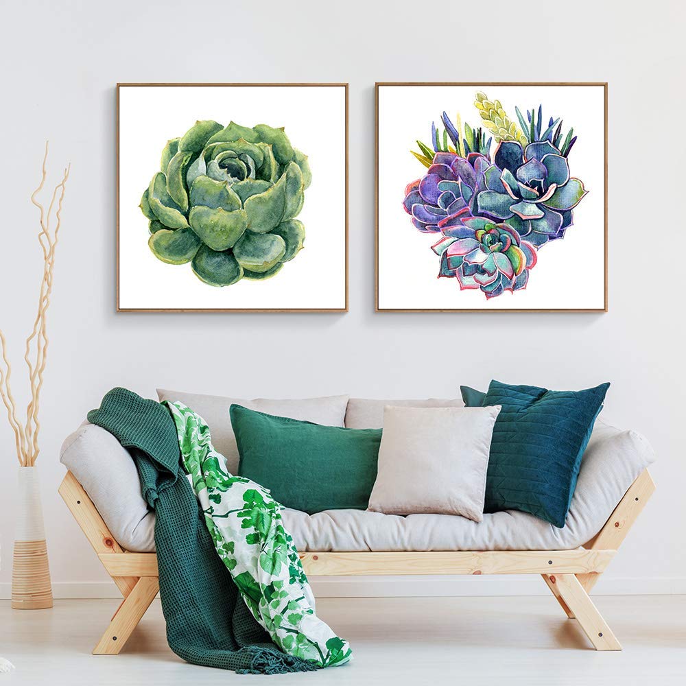 Floating Framed Canvas Wall Art - Green Plant & Cactus Prints (24