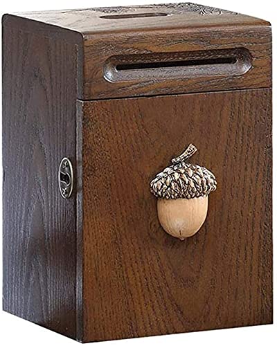 Wooden Coin Bank with Lock & Keys - Money Saving Box for Kids & Adults, Piggy Bank for Cash & Coins - Perfect Gift for Birthdays, Holidays & Financial Literacy (Color: A)