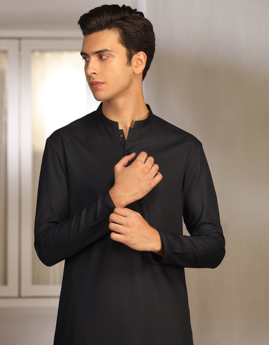 Premium Blended Blue Shalwar Kameez by J. Junaid Jamshed - Elegant Pakistani Traditional Outfit for Men - Perfect for Weddings, Festivals & Special Occasions