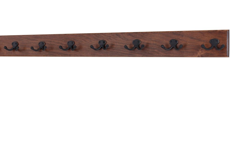 Solid Cherry Wood Wall Mounted Coat Rack with 7 Oil Rubbed Bronze Hooks - 36