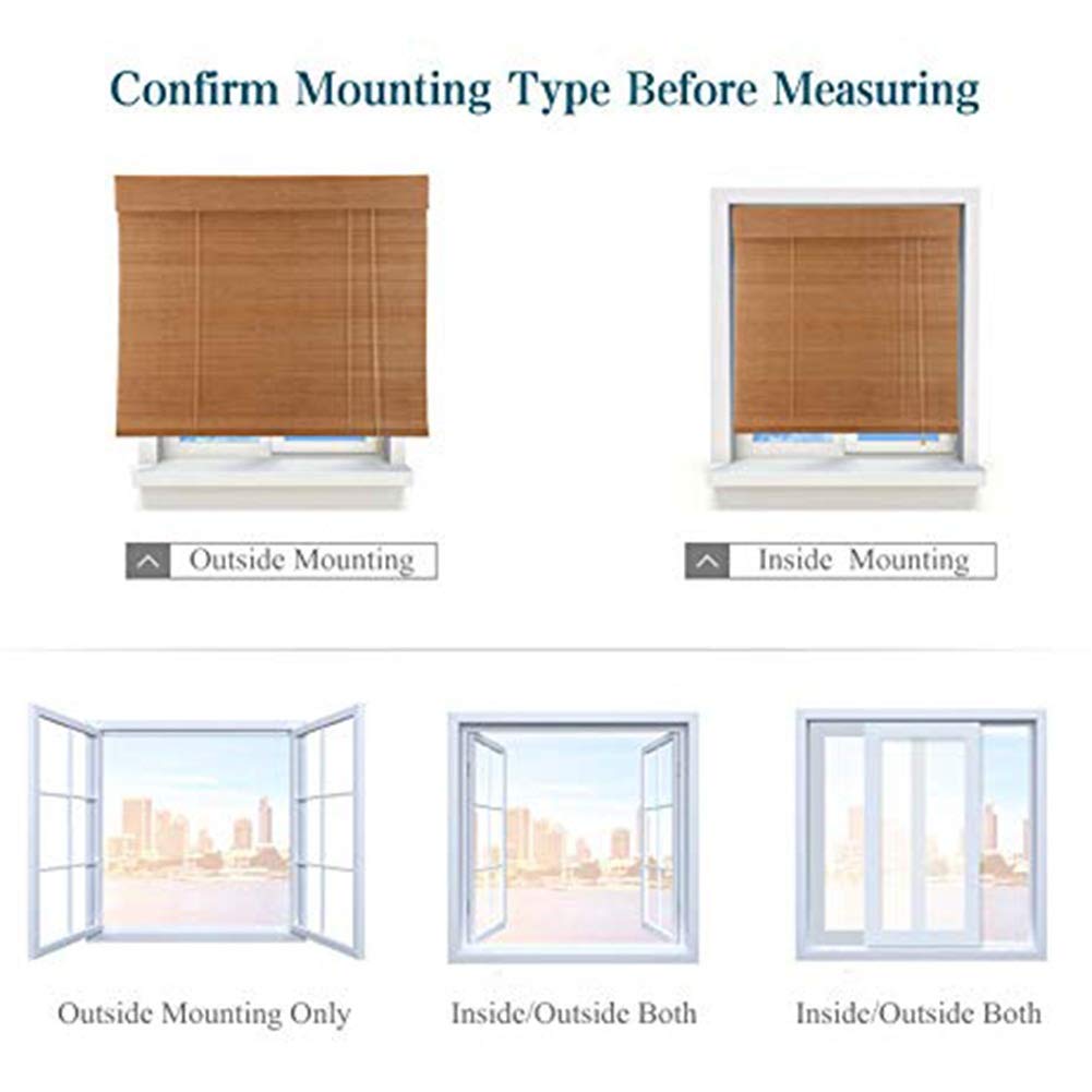 **Eco-Friendly Bamboo Roller Shades - Custom Roman Window Blinds for Sun Protection & Ventilation | 2 Colors, 100x200cm (Color A) | Perfect for Balcony, Living Room & Bedroom Privacy**