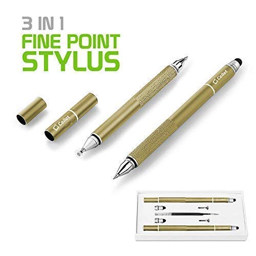 Universal Stylus Pen 3-in-1 with Replaceable Tips for iPad, Tablet & Note-Taking