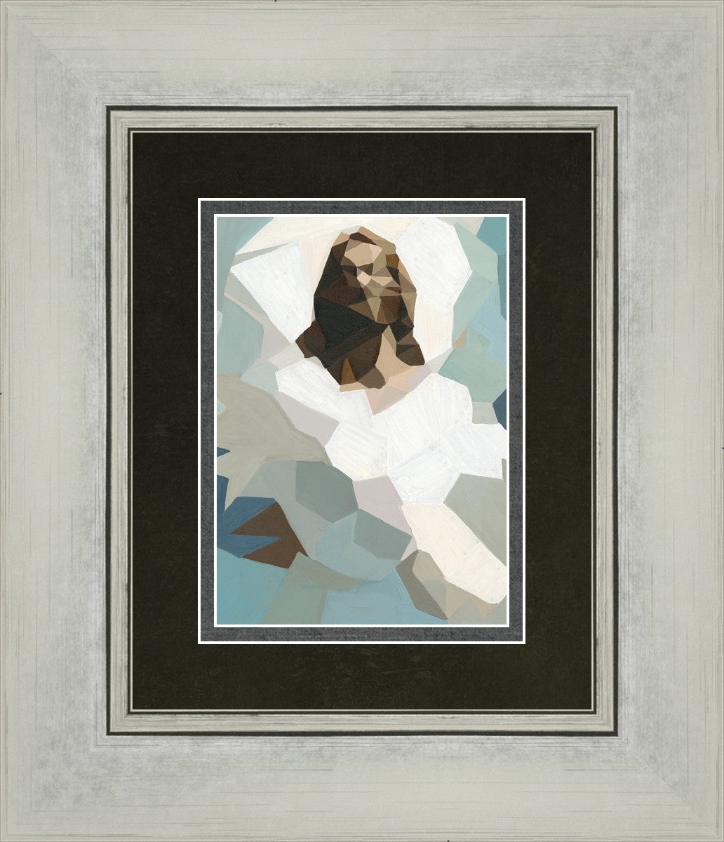 Christ In Blue By Brittany Lemmon - Religious Wall Art for Home & Church Decor - Perfect for Living Room, Bedroom & Prayer Spaces