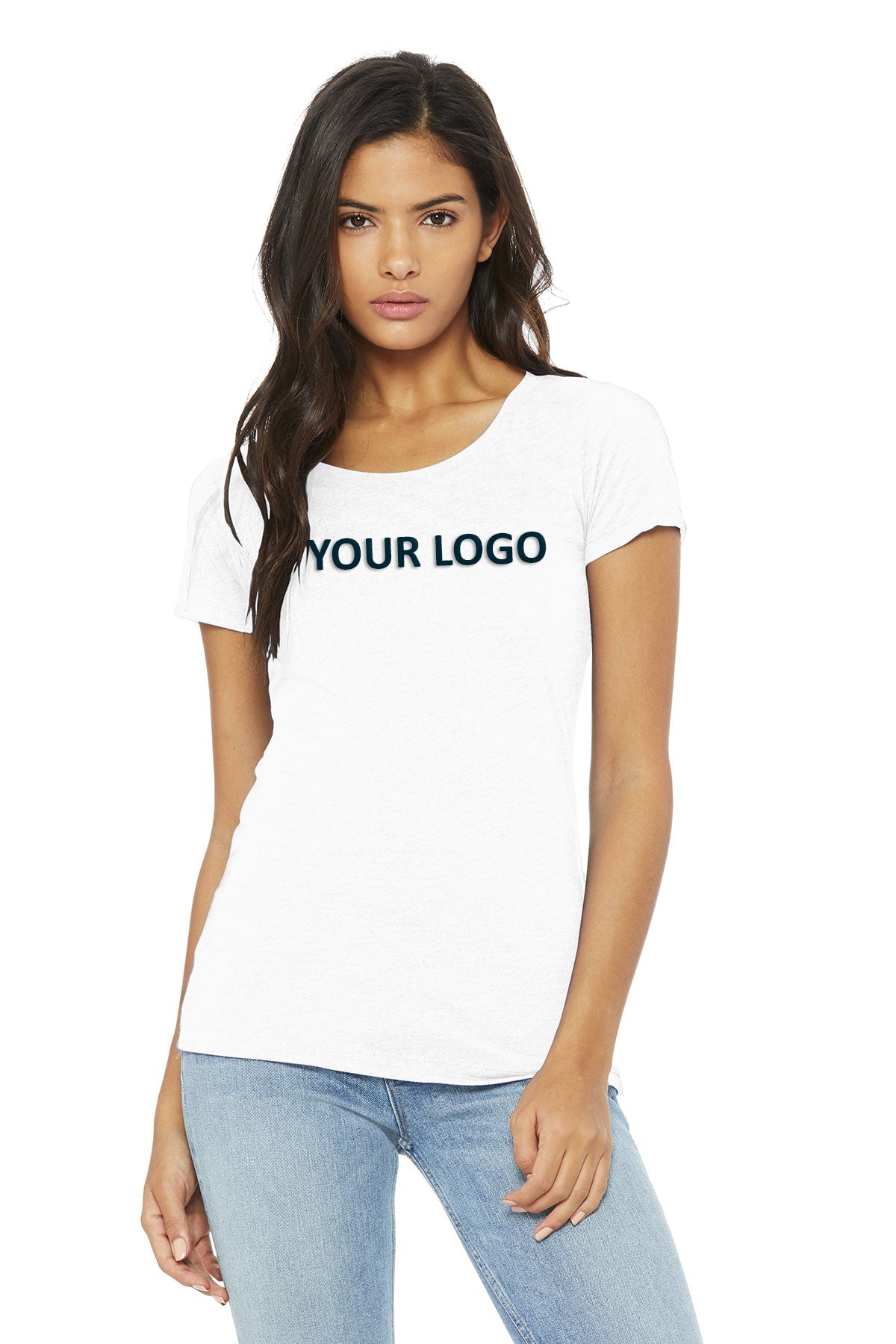 Bella Canvas Ladies Triblend T-Shirt - Soft Comfortable Women's Crew Neck Tee in Solid White | Perfect for Casual Wear, Layering & Everyday Outfits