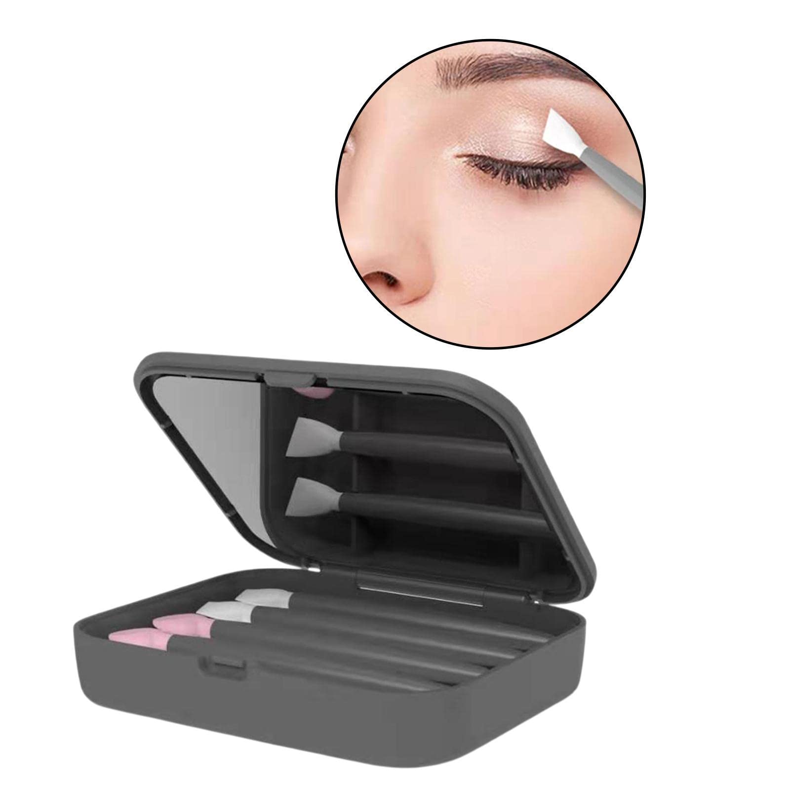 GAH Silicone 2-Piece Eye & Lip Brush Set - Professional Eyebrow Concealer Applicator (Black) - Perfect for Makeup Artists & Beauty Enthusiasts