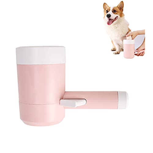 Thstheaven Portable Pet Paw Cleaner Cup - Silicone Dog Paw Washer for Muddy Feet | Dog & Cat Grooming Brush | Perfect Pet Owner Gift (Pink) | Ideal for Outdoor Adventures, Beach Trips & Post-Walk Cleaning
