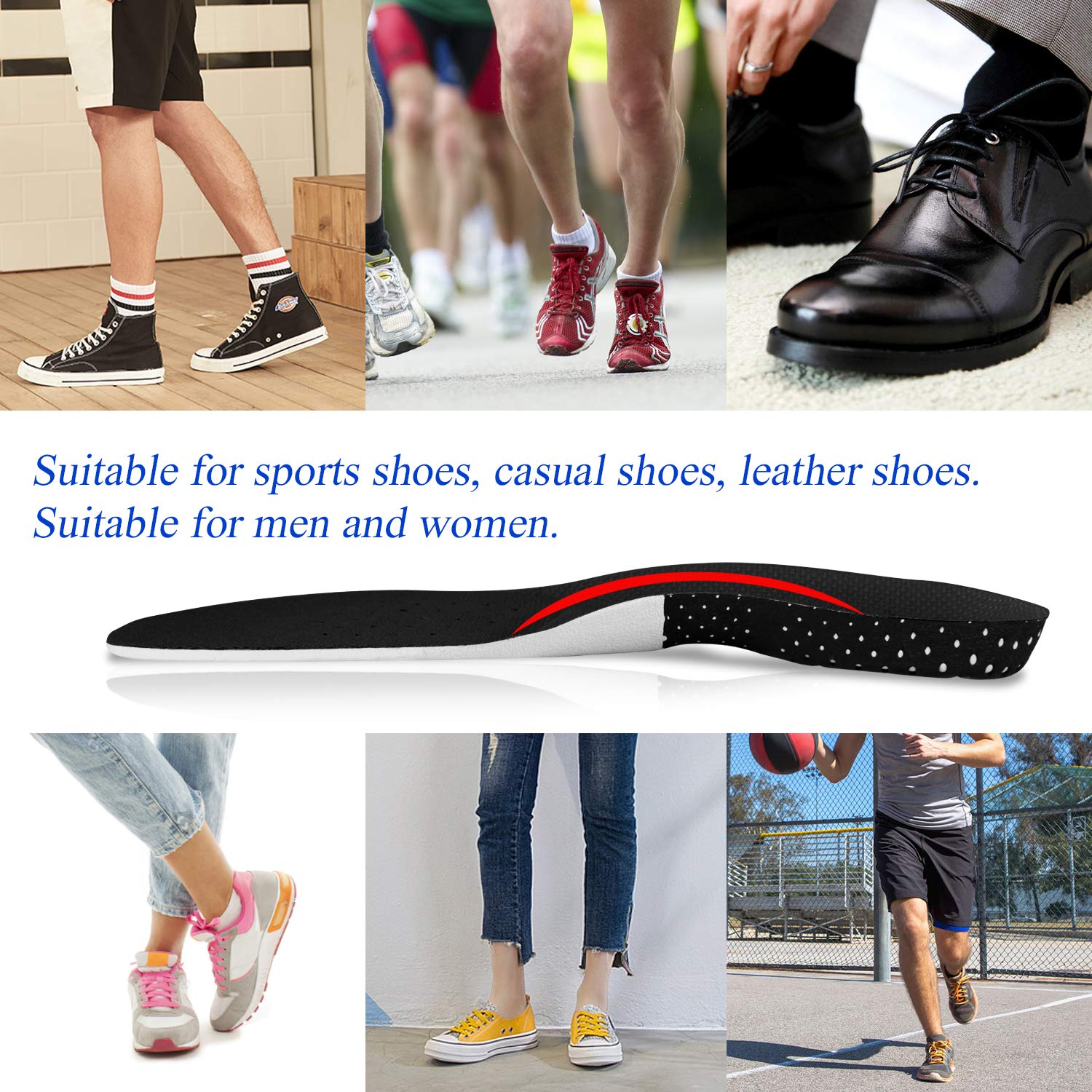 **Orthotic Shoe Insoles for Men & Women - Plantar Fasciitis Relief, Shock Absorbing & Anti-Fatigue Arch Support for Walking, Running & Sports - Perfect for Work, Travel & Daily Comfort**