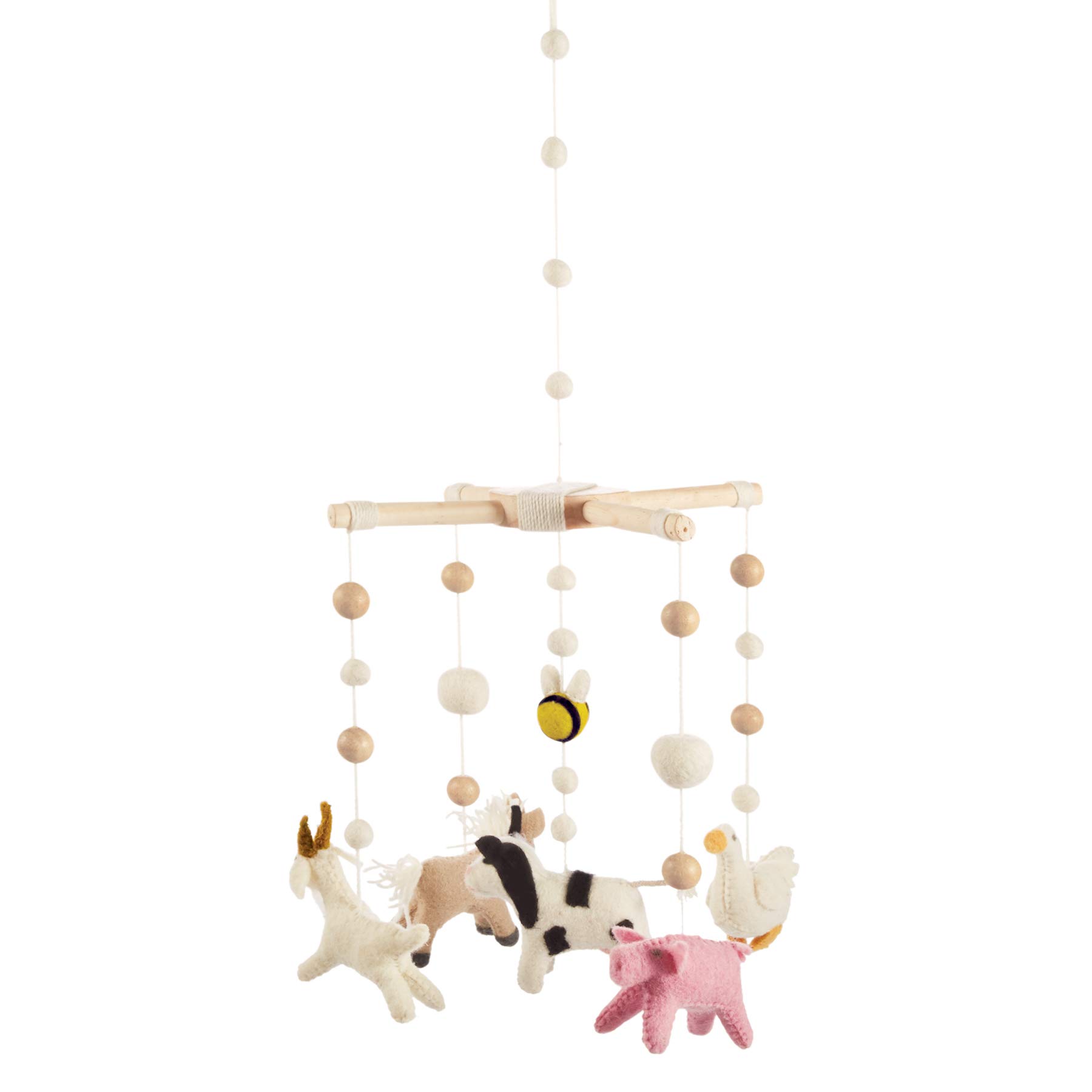 Mud Pie Nursery Crib Farm Animals Mobile - Colorful Baby Crib Toy with Rotating Animals for Infant Development & Nursery Decor | Perfect for Newborn Gifts & Baby Showers
