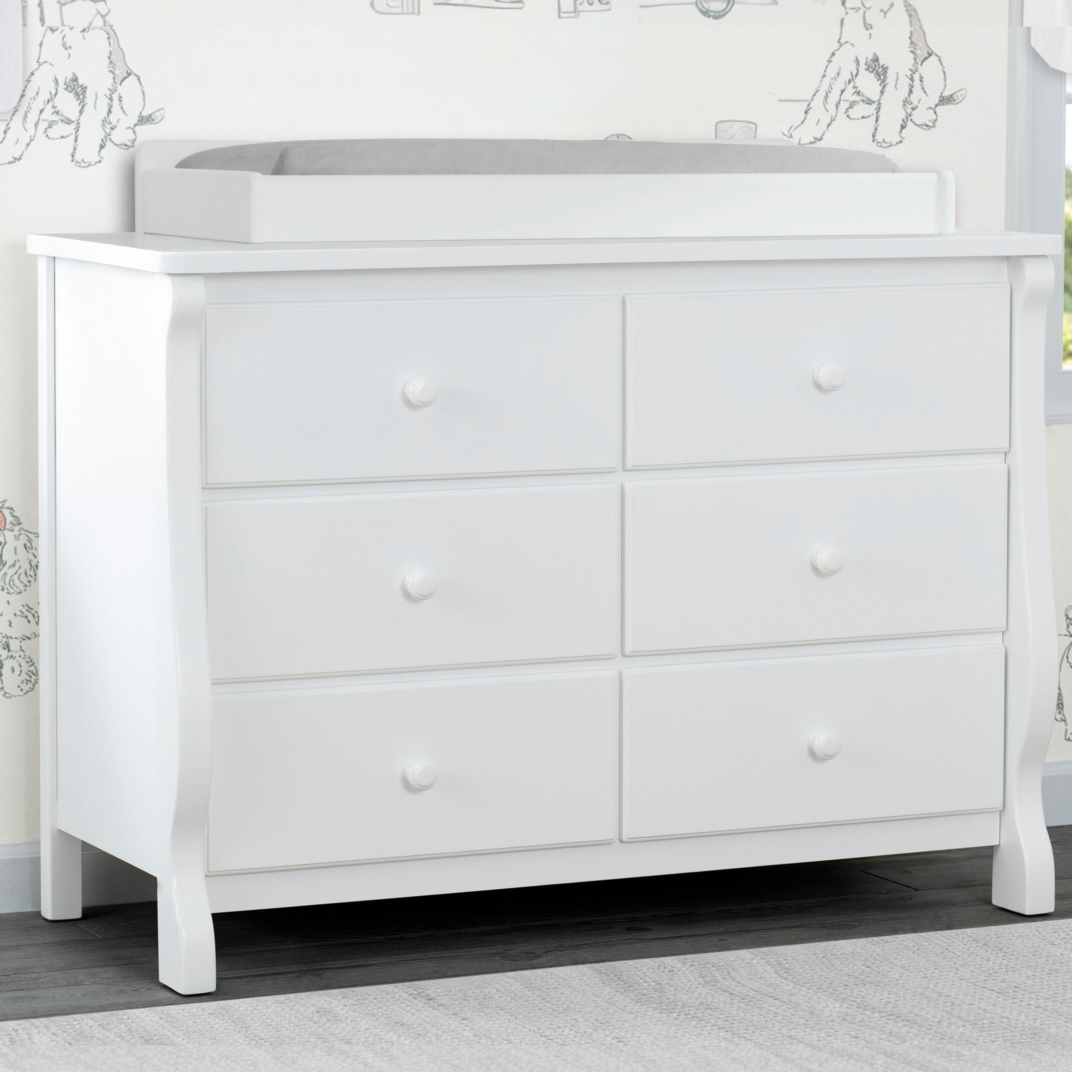 6-Drawer Dresser with Interlocking Drawers - Canton & Eclipse Style for Bedroom Storage & Organization | Modern Chest of Drawers for Clothes, Bedding & Home Decor