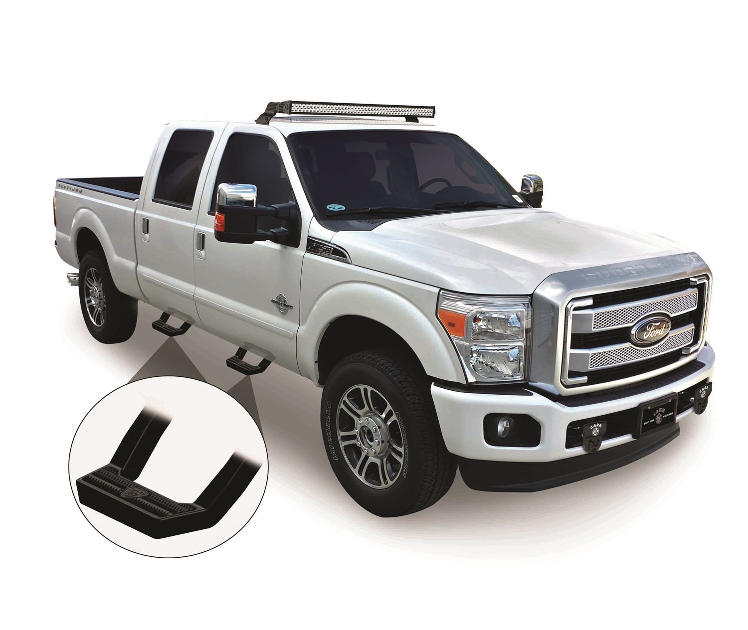 Carr 114872 LD Step XM3 Polished Pair - Heavy Duty Truck Running Boards for Ford F150 F250 Super Duty, Perfect for Off-Road & Work Trucks