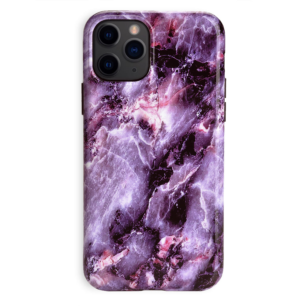 Premium Purple Stone Marble iPhone Case - Elegant & Durable Protective Cover for iPhone [Model Numbers] - Perfect for Work, Travel & Everyday Use