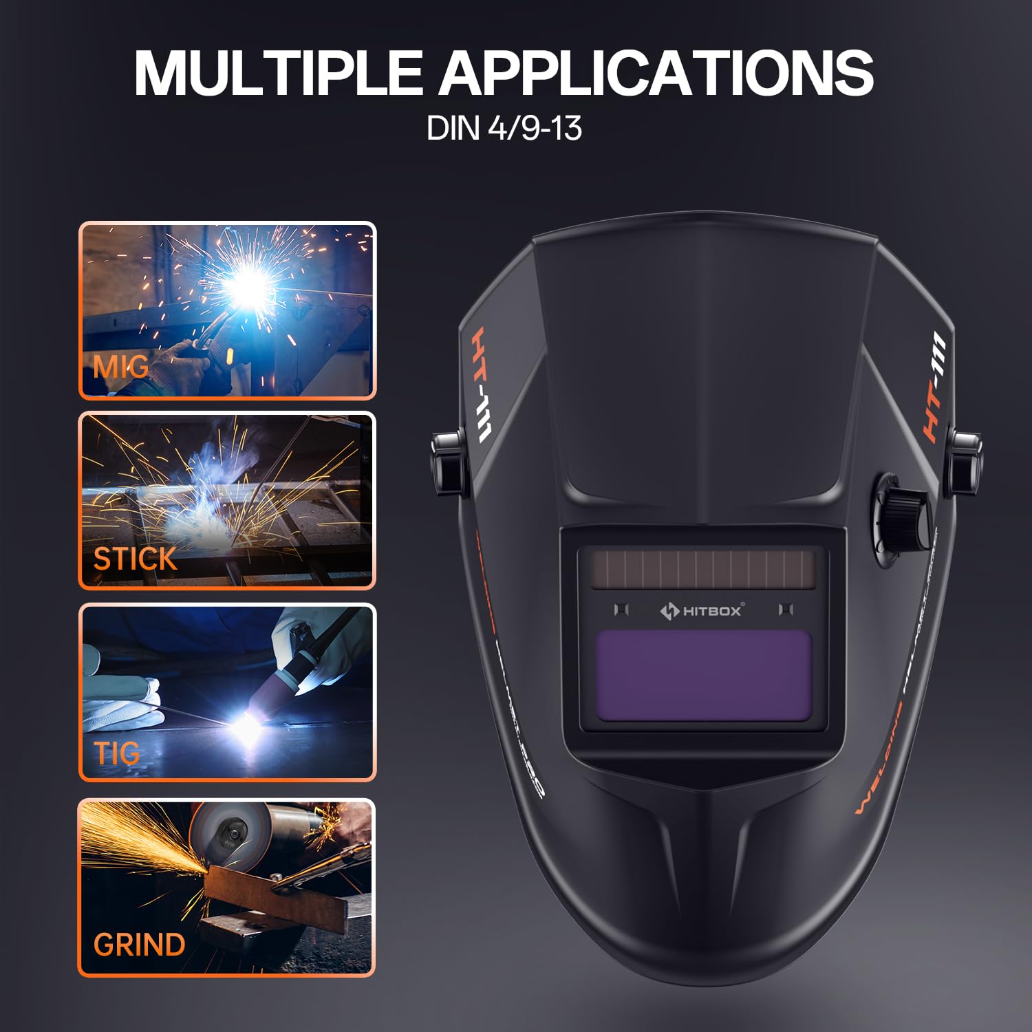 Auto Darkening Welding Helmet with 3.66