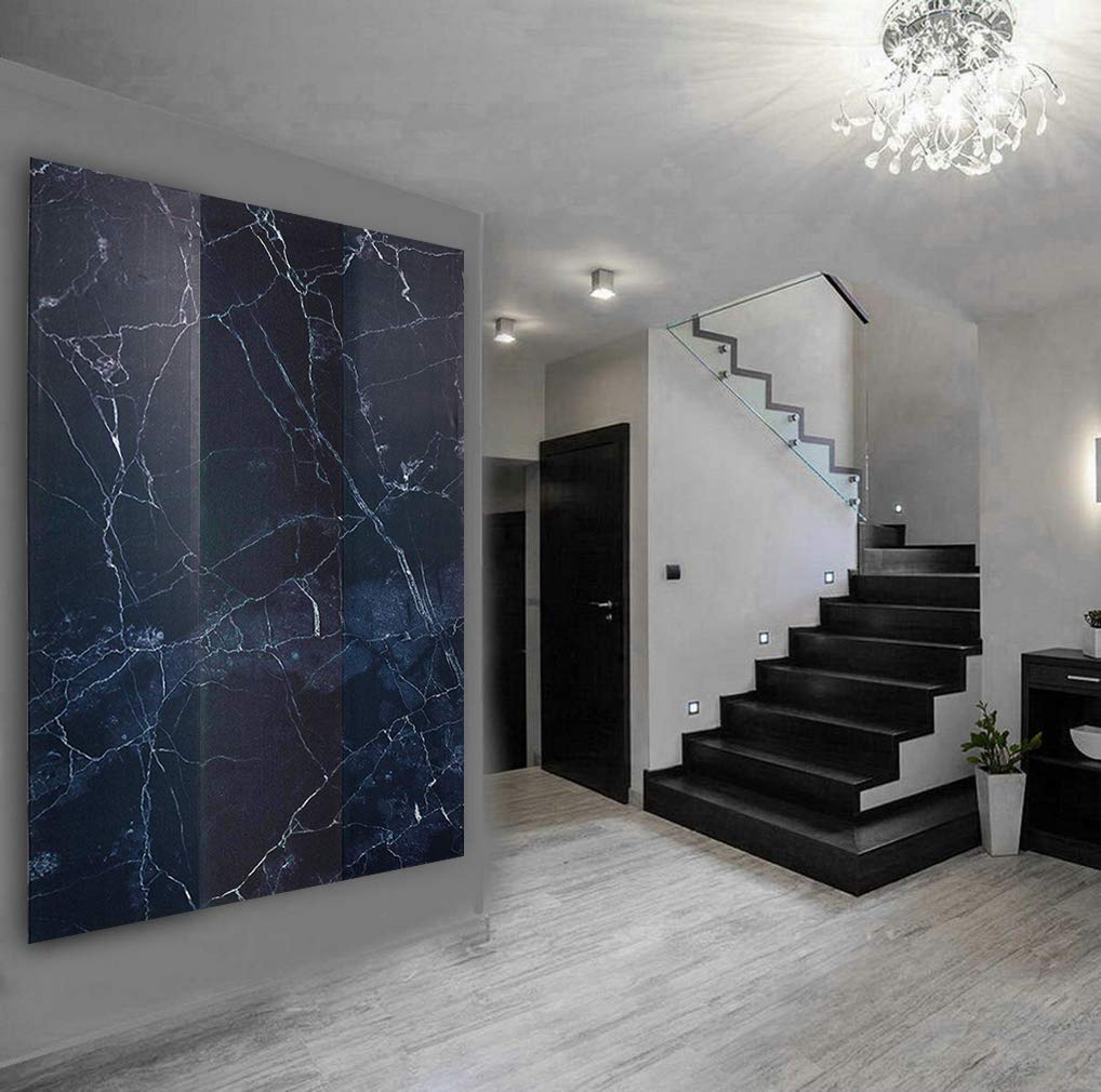 Stylish Black Marble Room Divider Screen - Elegant Home & Office Partition for Privacy, Space Division - Perfect for Living Rooms, Bedrooms, and Workspaces