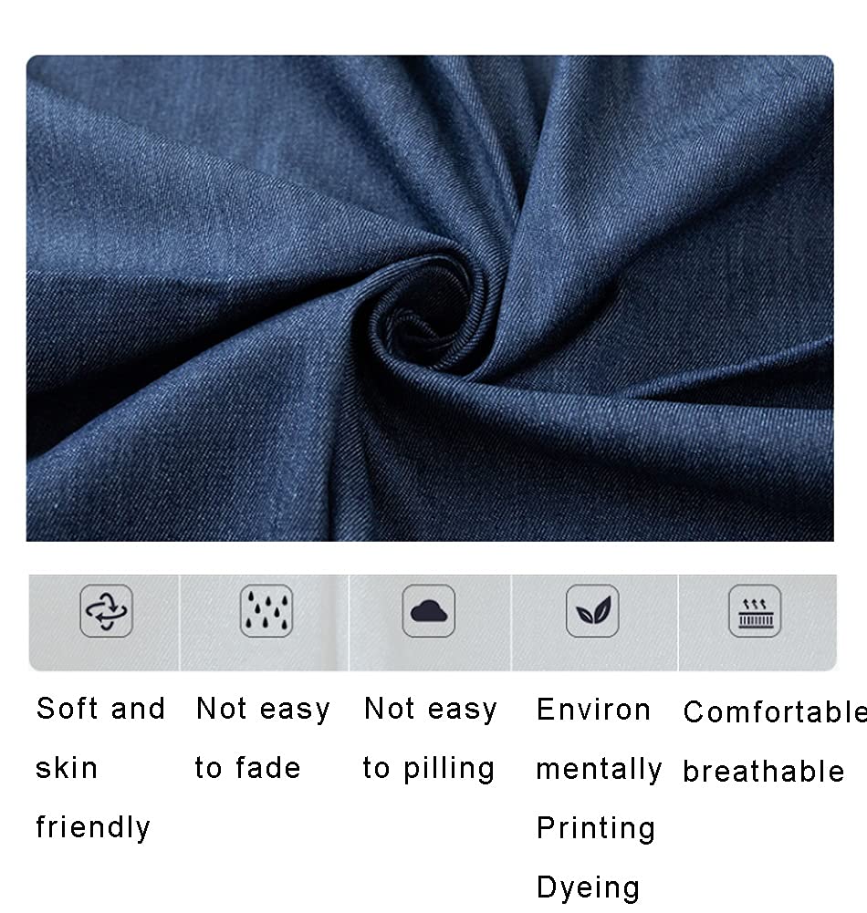 Premium Soft Cotton Denim Fabric for Sewing - Lightweight Summer Shirt, Pants & Dress Material (Black, 1.5X7M/4.92X22.9ft) - DIY Fashion, Home Decor & Craft Projects