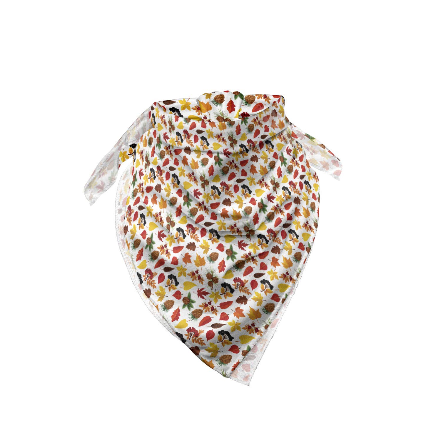 Ambesonne Autumn Bandana - Pine Cones & Maple Leaves Print, Unisex Head Scarf & Neck Tie for Men & Women | Perfect for Fall Outfits, Seasonal Fashion Accessories, Outdoor Activities & Holiday Gifts
