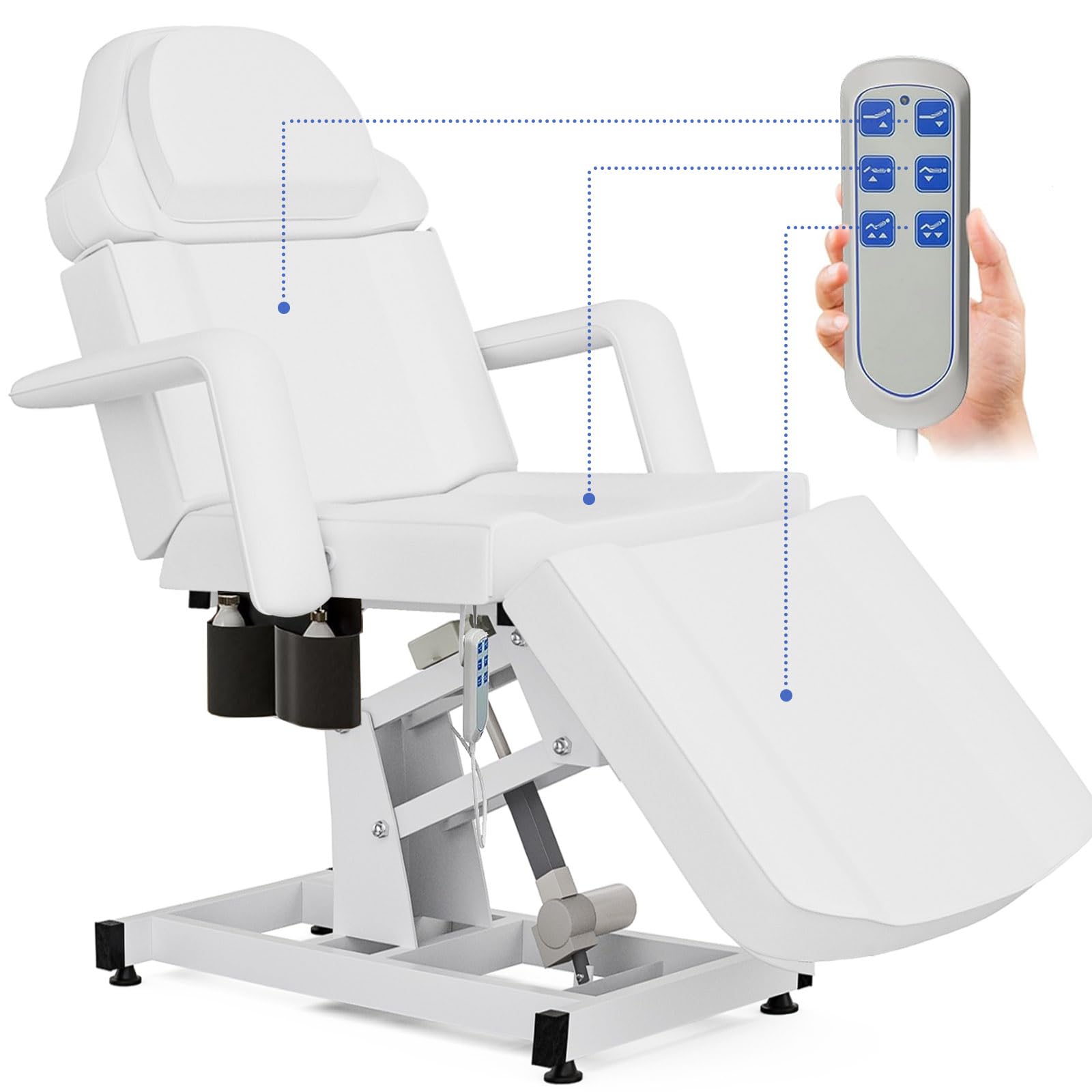 Professional Electric Tattoo Chair with 3-Motor Adjustable Facial Bed - Remote Control Beauty Spa Massage Table for Lash Extensions & Esthetician Services | Perfect for Salon, Clinic & Tattoo Studio Treatments
