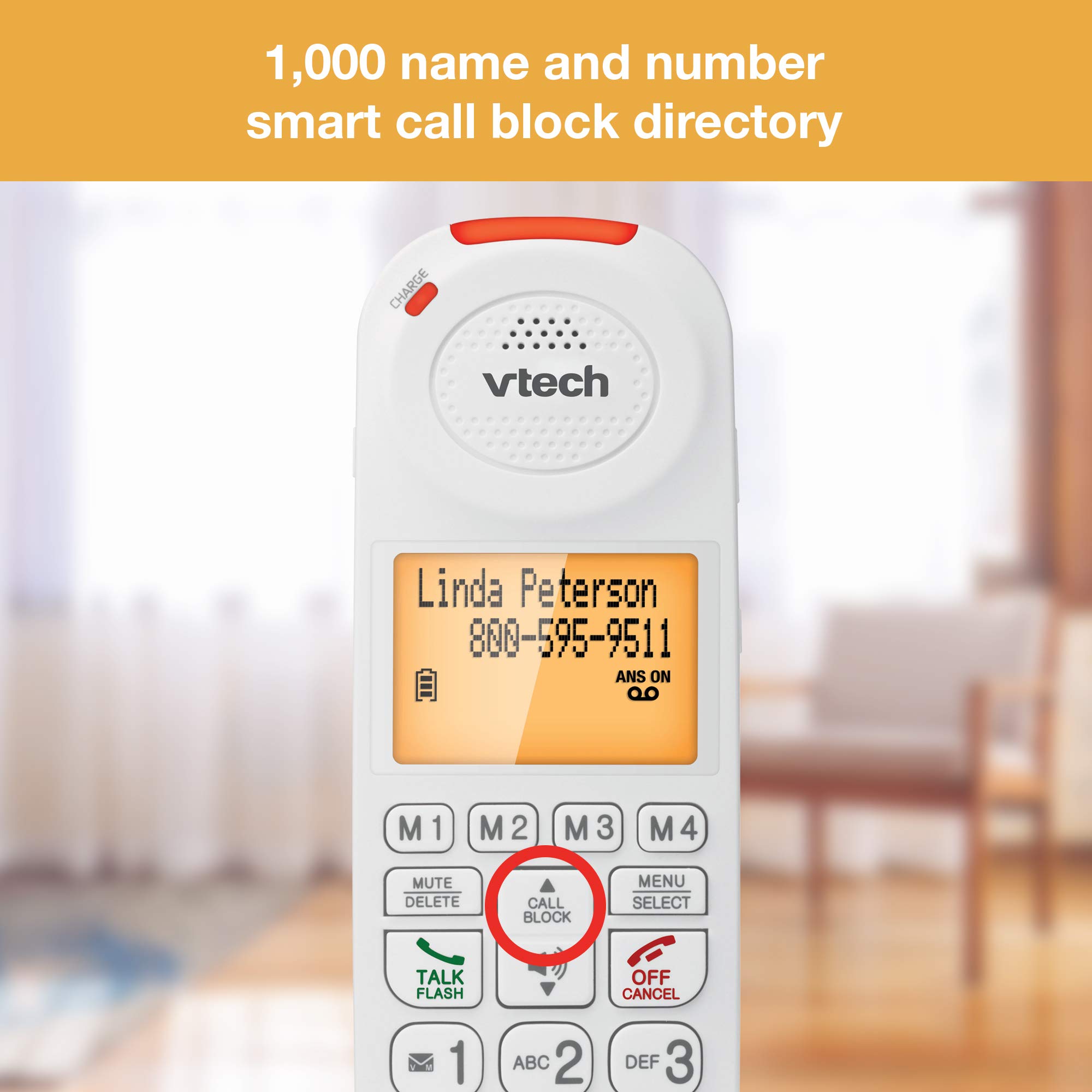 VTech CareLine SN5147 Amplified Corded/Cordless Phone for Seniors - 90dB Extra Loud Ringer, Big Buttons & Large LCD Display - Easy-to-Use Home & Office Landline Telephone System for Elderly & Hearing Impaired