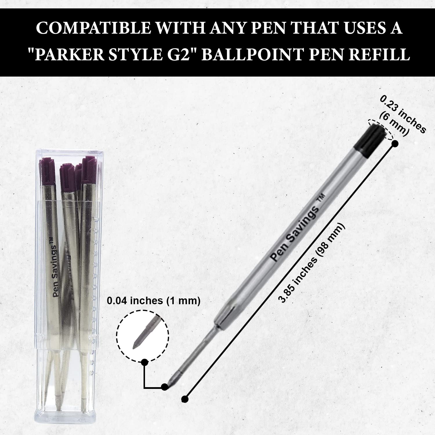 5 Pack Parker Ballpoint Pen Refills - Medium Point Red Ink, Bulk Packed for Smooth Writing | Perfect for Office, School & Everyday Use