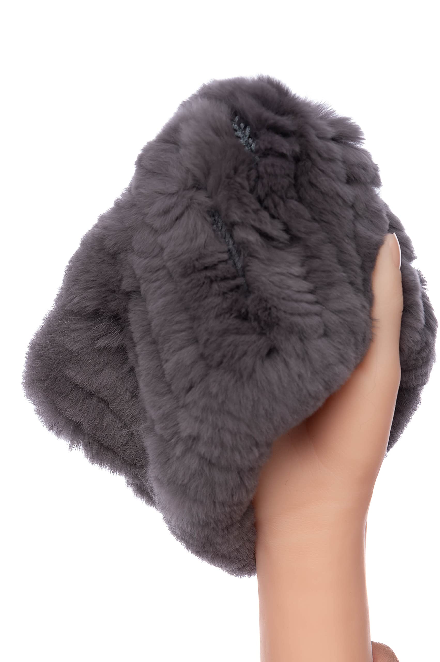 HEIZZI Women's Real Fur Headband & Neck Warmer - Rex Rabbit Fur, Soft & Fluffy Winter Accessory for Cold Weather - Perfect for Skiing, Snowboarding & Outdoor Activities