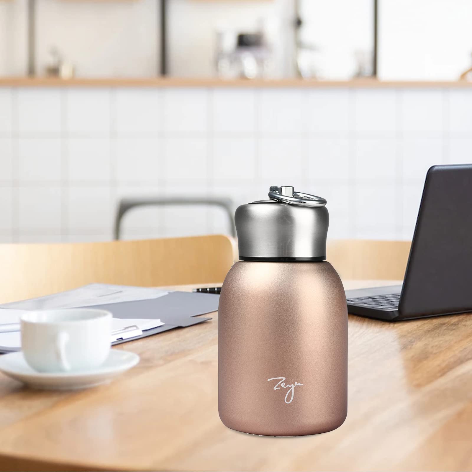 **9.5oz Mini Vacuum Insulated Water Bottle - 304 Stainless Steel Leakproof Flask with Handle for Hot & Cold Drinks - Perfect for Travel, Gym, Hiking & Office Use**