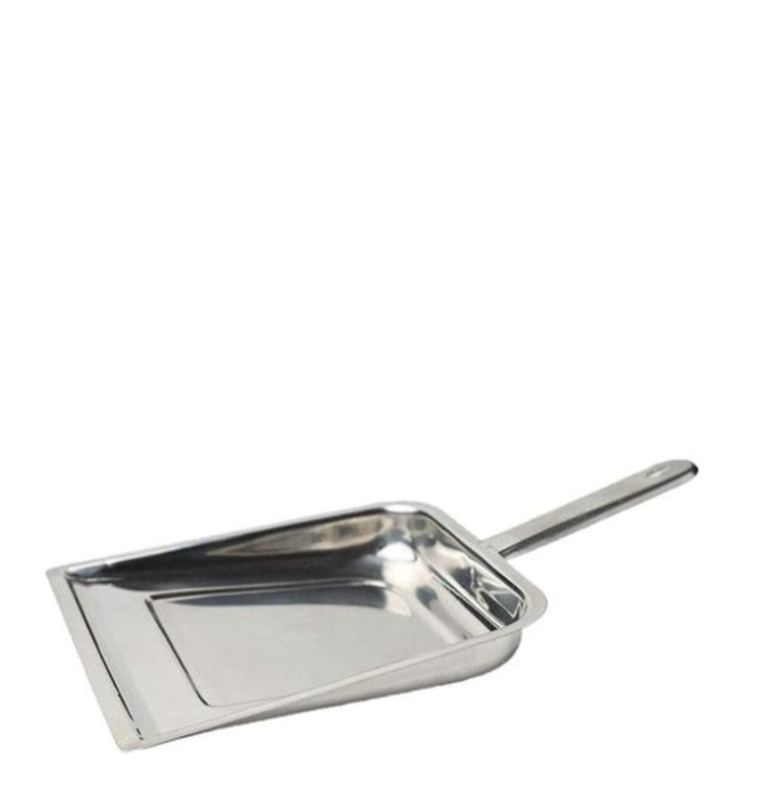Stainless Steel Cleaning Dustpan with Handle - Heavy Duty Home & Kitchen Dustpan for Floors, Pet Hair, and Debris - Perfect for Household Cleaning, Garage, and Office Use