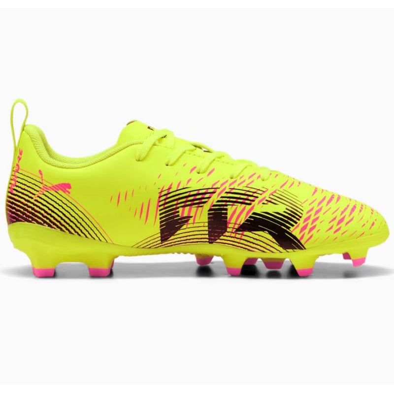 Puma Future 8 Play FG/AG Junior Football Boots for Kids - Yellow Alert/Black/Sun Struck | Lightweight Soccer Cleats for Artificial Grass & Natural Turf | Perfect for Youth Training & Matches