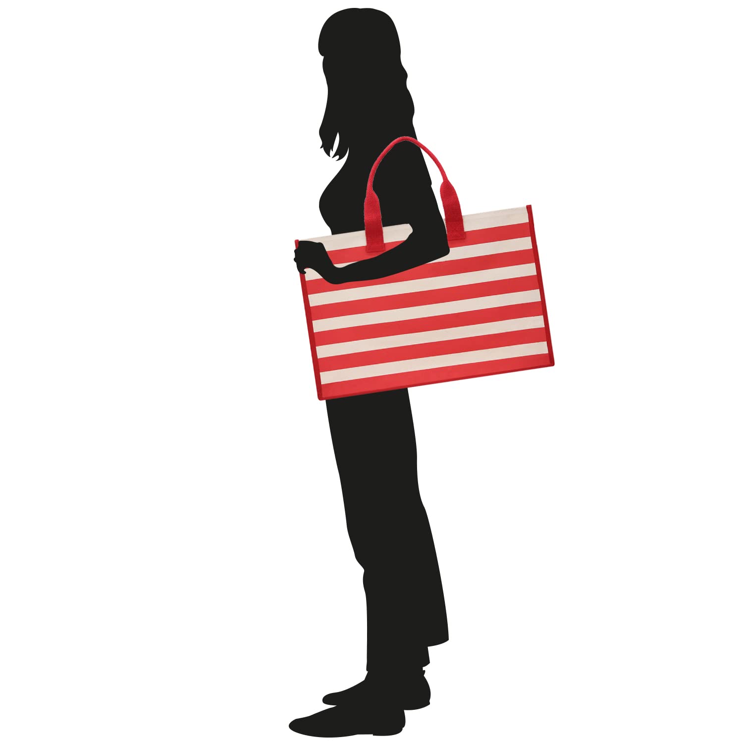 VANESSA ROSELLA XL Beach Tote Bag - Cotton Canvas with Zipper Pockets for Pool, Travel & Picnic