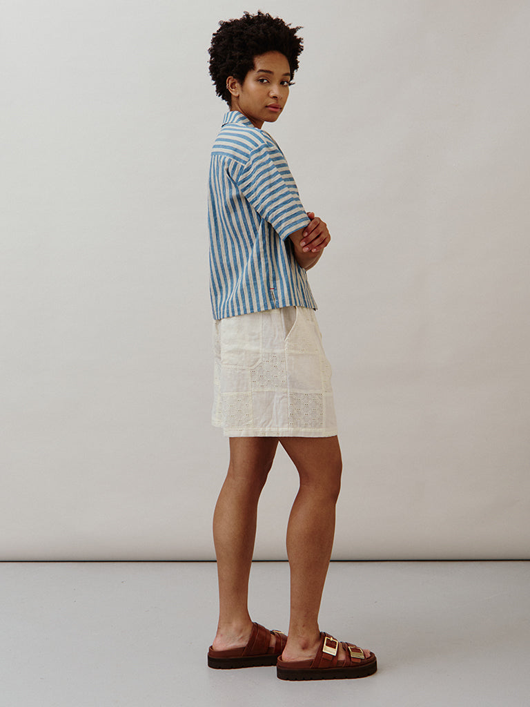 Sideline Stella Blue Stripe Shirt - Stylish Casual Wear for Women | Perfect for Office, Outings & Everyday Fashion