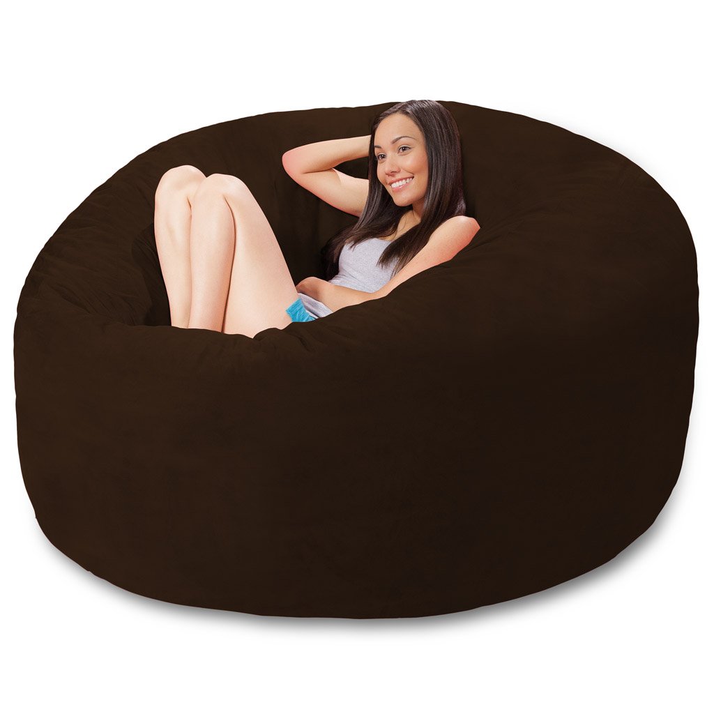 Premium Memory Foam Bean Bag Chair - Chocolate Brown Micro Suede Fabric for Living Room, Bedroom & Dorm Comfort | Ergonomic Support for Relaxing, Gaming & Lounging