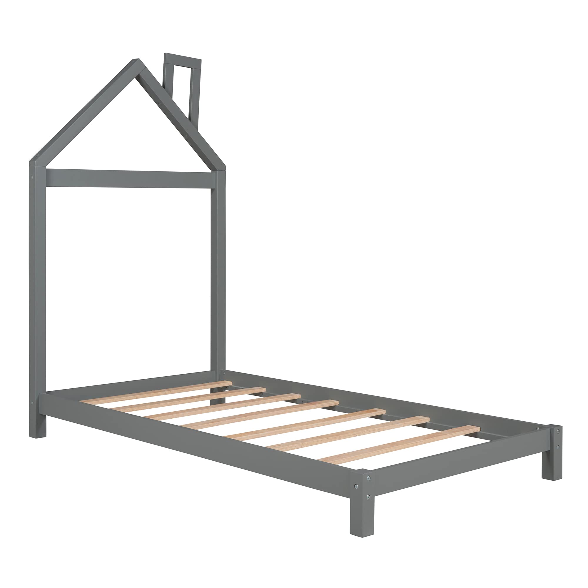 AOCOROE Solid Wood Twin Bed Frame for Kids - Sturdy Platform Bed with Headboard & Slats, No Box Spring Required | Perfect for Boys & Girls Bedrooms, Dorm Rooms & Guest Rooms