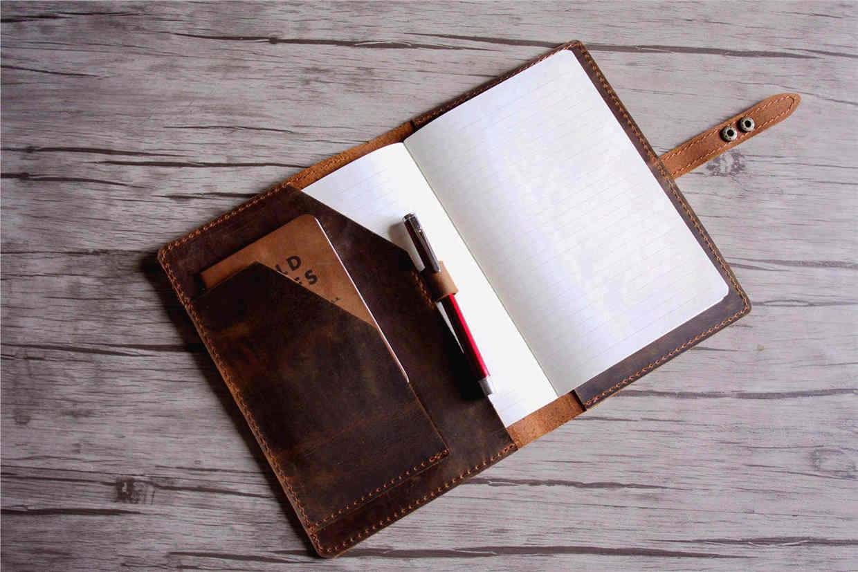 Handmade Rustic Brown Leather Notebook Cover for B5 Size - Perfect for Journaling, Sketching & Office Use