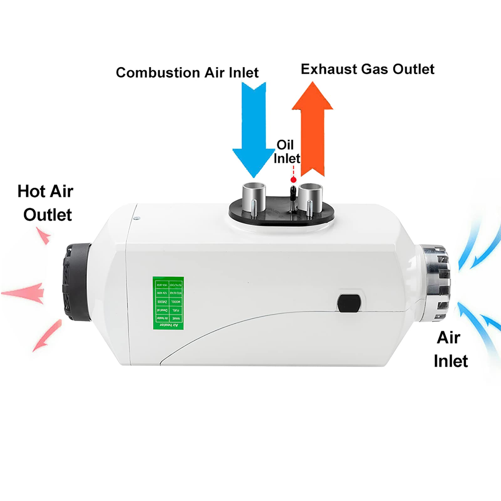 8KW Diesel Air Heater with LCD & Remote Control - 12V Portable Parking Heater for Cars, Trucks, Boats - Includes 10L Fuel Tank (5 Power Options) - Perfect for Winter Camping, RV Heating & Vehicle Pre-Warming