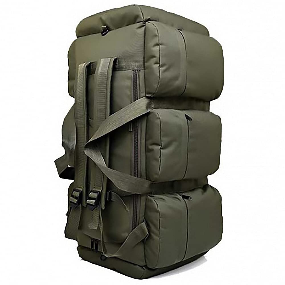 90L Large Capacity Waterproof Travel Backpack for Men - Durable Canvas Hiking Camping Rucksack with Multiple Pockets (Green) - Perfect for Outdoor Adventures, Business Trips & Air Travel