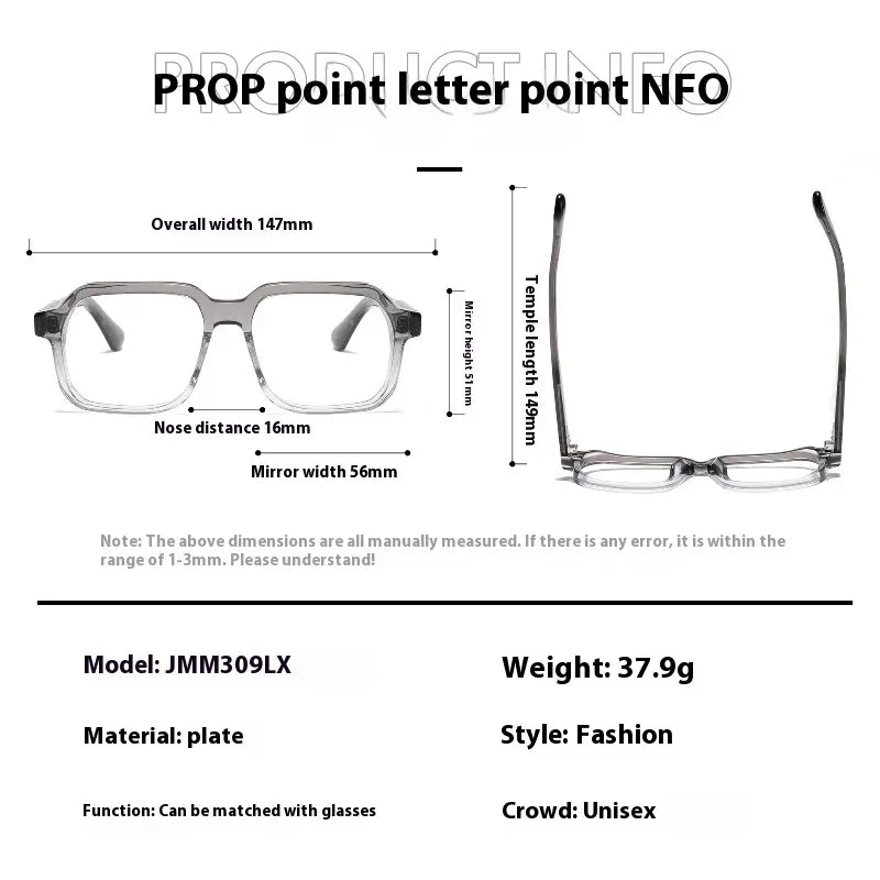 Aror Unisex Full Rim Square Acetate Eyeglasses 49309 - Stylish & Durable Eyewear for Men & Women - Perfect for Work, Reading & Everyday Fashion