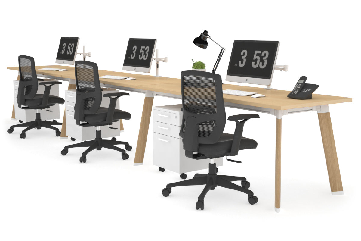 Switch 3-Person Office Workstation Desk [1800L x 700W] - Ideal for Collaborative Workspaces, Home Offices & Coworking Environments