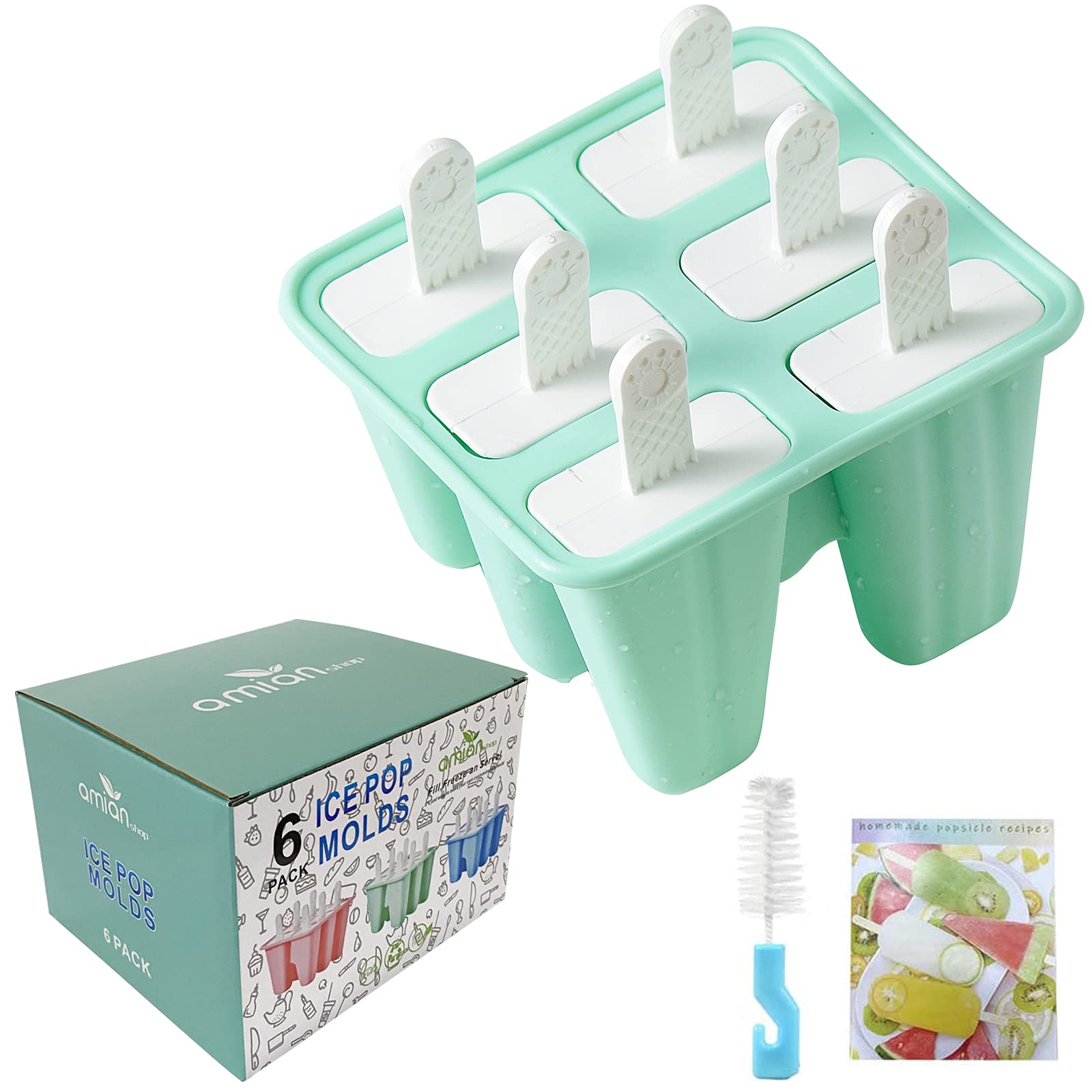 6-Piece Silicone Popsicle Molds - BPA Free, Reusable & Easy Release Ice Pop Maker for Homemade Frozen Treats (Perfect for Summer Snacks, Kids Parties & Healthy Desserts)