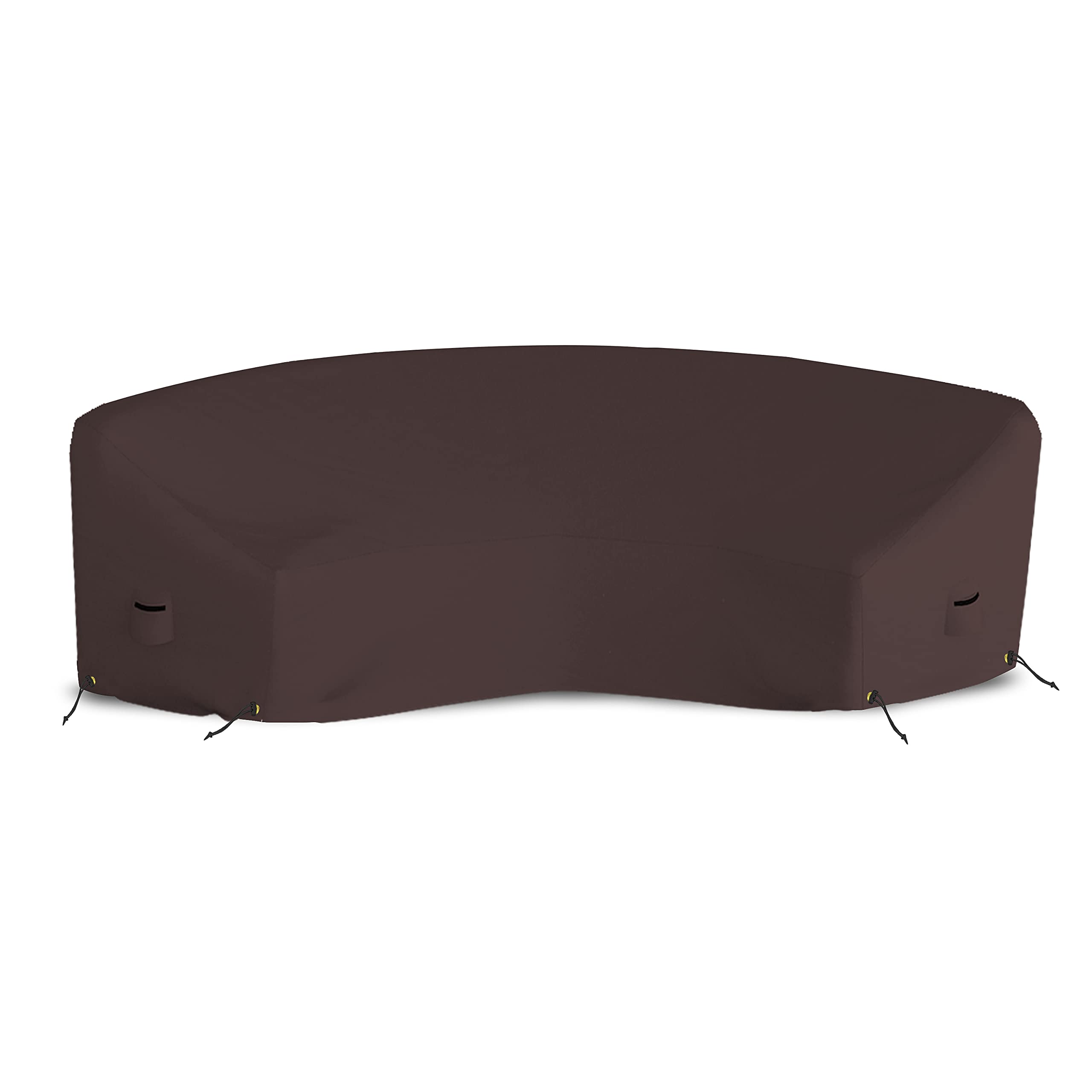 **Waterproof Outdoor Curved Couch Cover with Air Pockets & Drawstrings - 12 Oz Weather-Resistant Patio Furniture Protector for Sectional Sofa (150