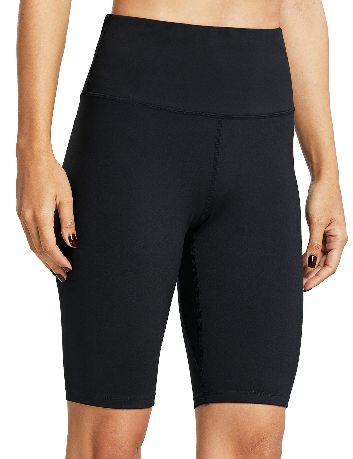 ZUTY Women's High Waisted Biker Shorts with 2 Hidden Pockets - 10