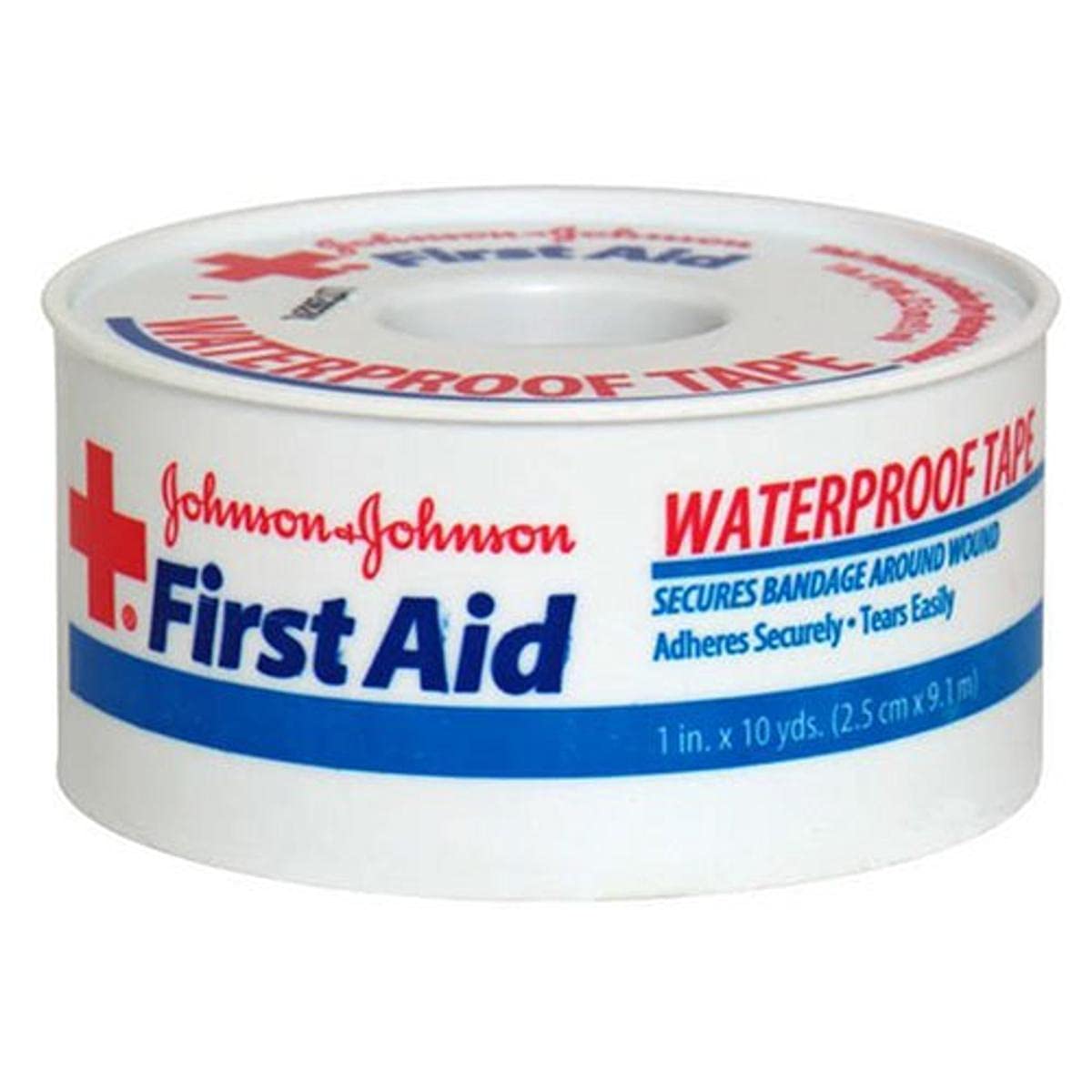 Johnson & Johnson First Aid Waterproof Adhesive Tape - Pack of 2 | Strong Hold for Wound Care, Sports Injuries & Outdoor Activities | Medical Grade Bandage for Waterproof Protection