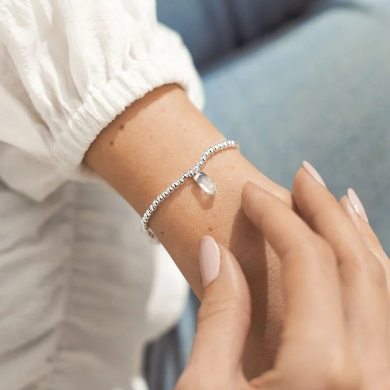Joma Jewellery Intuition Bracelet with Clear Quartz - Elegant Crystal Healing Jewelry for Women, Perfect for Meditation, Yoga & Spiritual Gifts