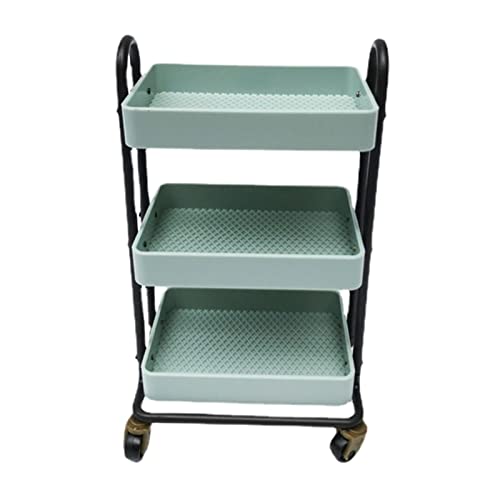 Mini Dollhouse Trolley Floor Storage Rack with Wheels - Portable Miniature Furniture Shelf Organizer for Doll Accessories, Toys & Craft Supplies - Perfect for Kids Playroom, Collectors Display & DIY Projects