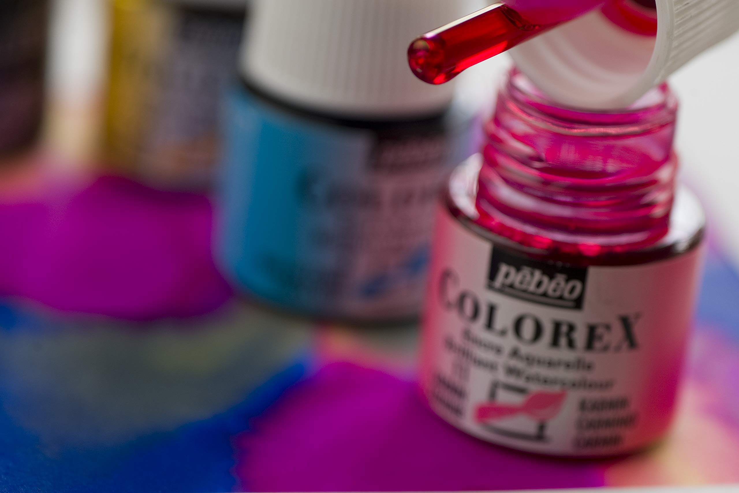 Pebeo Colorex Watercolor Ink - 45ml Bottle with Dropper (Silver) | Premium Artist Paint for Calligraphy, Illustration & Mixed Media Art Projects