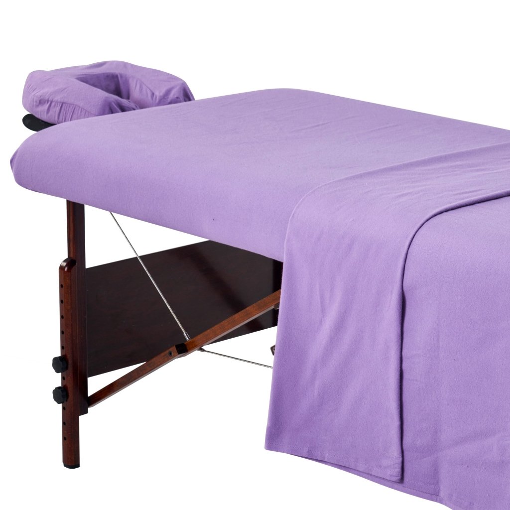 Premium 3-Piece Massage Table Sheet Set - Soft Cotton Flannel Covers for Spa, Salon & Home Use - Includes Table Cover, Face Cushion Cover & Fitted Sheet - Ideal for Professional Massage Therapy & Relaxation