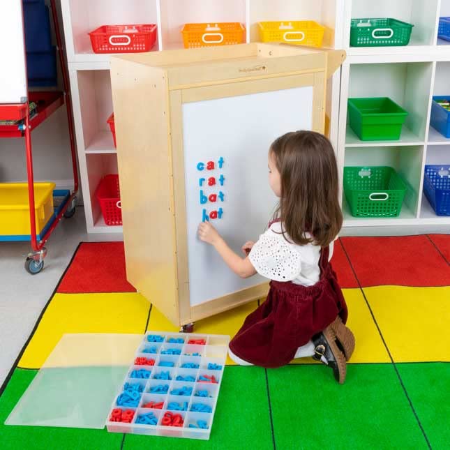 Really Good Stuff Rolling Organizer with Magnetic Dry Erase Board - Portable Storage Cart for Classroom, Office & Home Organization