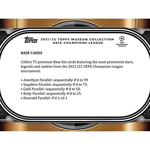 2021-22 Topps UEFA Champions League Museum Collection Soccer Trading Cards - 1 Pack with 8 Cards Including 1 Autograph - Perfect for Soccer Fans & Collectors - Great for Display, Gifts, and Investment