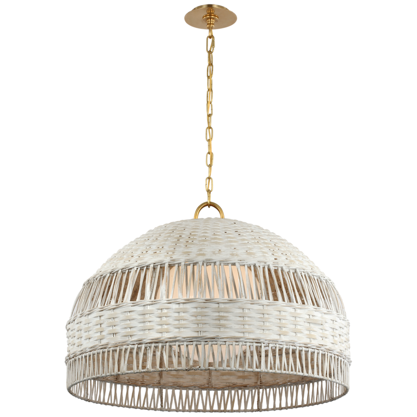 White Dome Hanging Shade - Modern Ceiling Light Fixture for Living Room, Bedroom & Dining Room | Energy Efficient LED Pendant Lamp for Home Decor