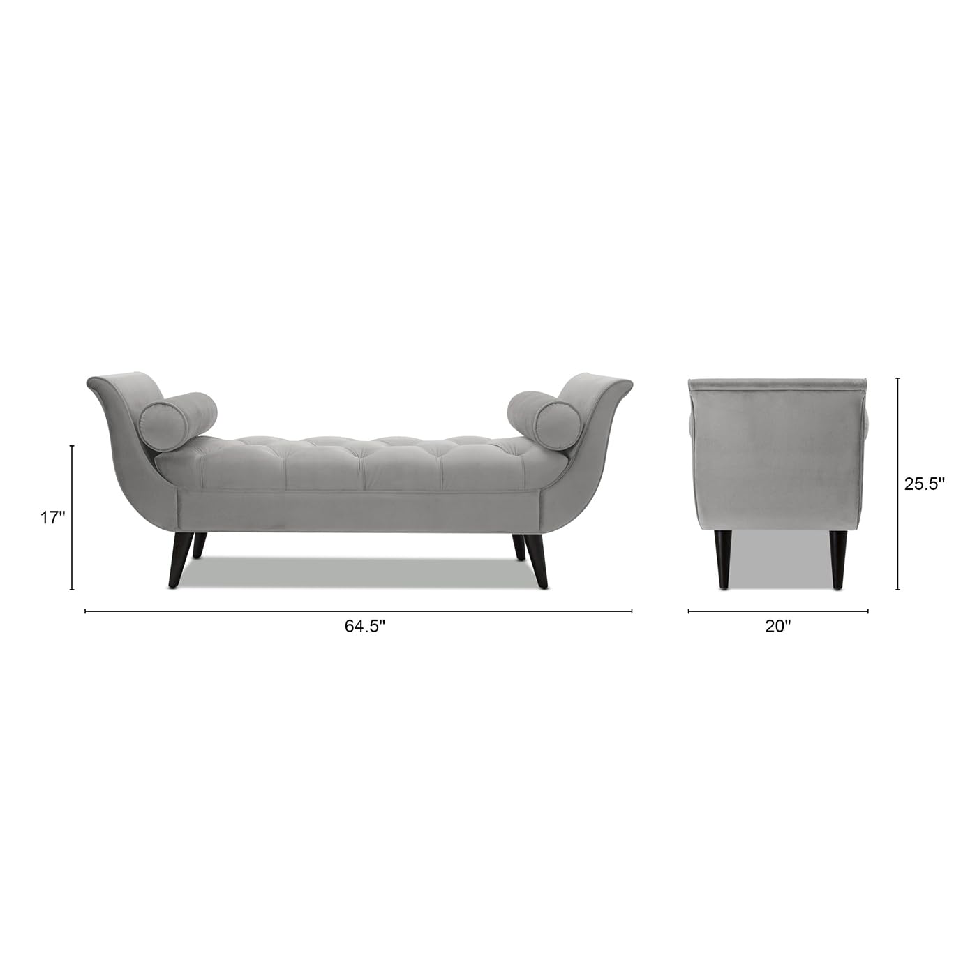 Jennifer Taylor Home Alma Tufted Flared Arm Entryway Bench - Stylish Upholstered Storage Bench for Hallway, Bedroom & Living Room - Perfect for Entryway Seating & Shoe Storage