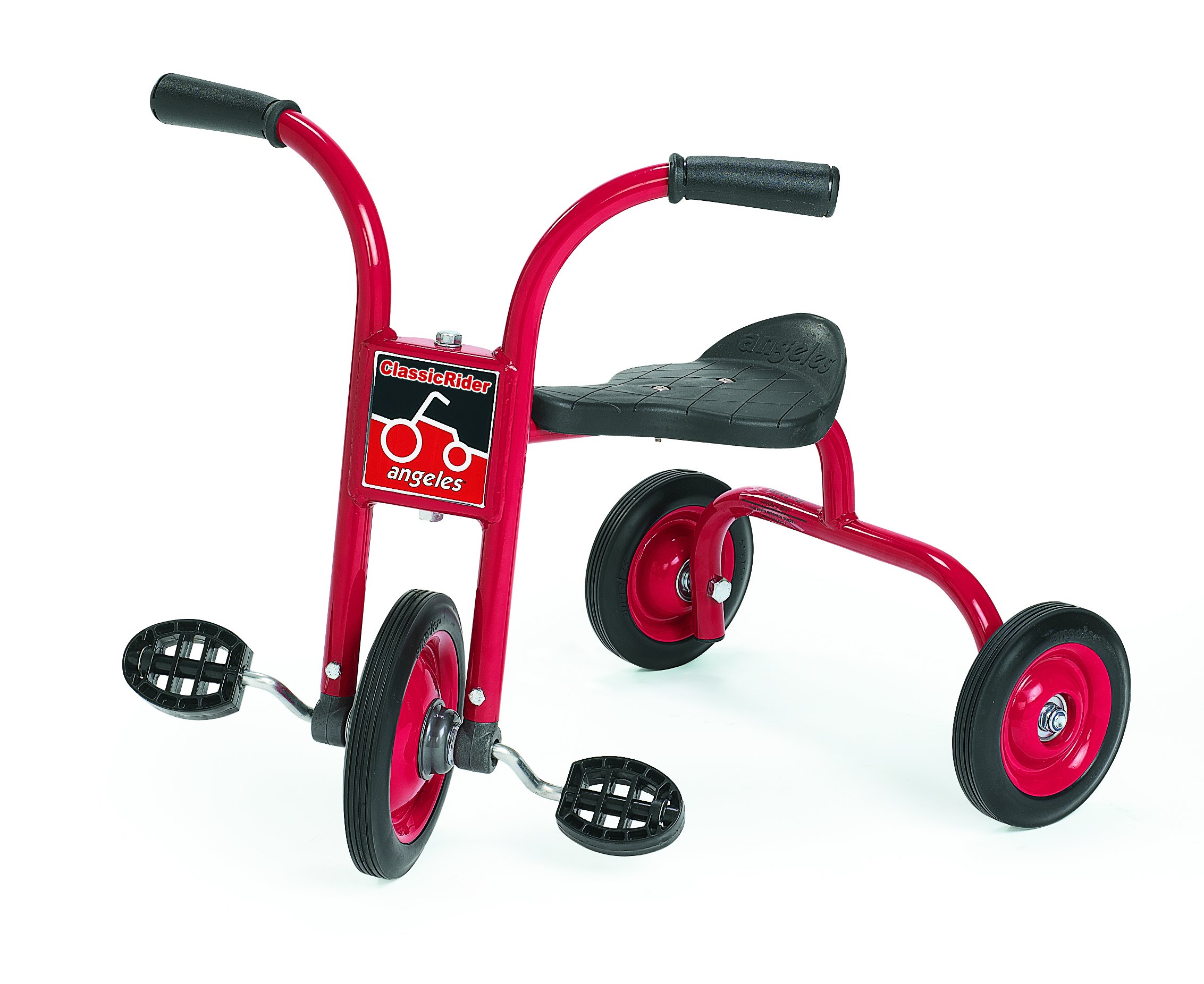 Children's Factory ClassicRider 8” Pedal Pusher Tricycle for Toddlers & Kids | 3-Wheel Ride-On Toy for Outdoor Play | Red & Black Toddler Trike for Backyard, Park & Playground Fun