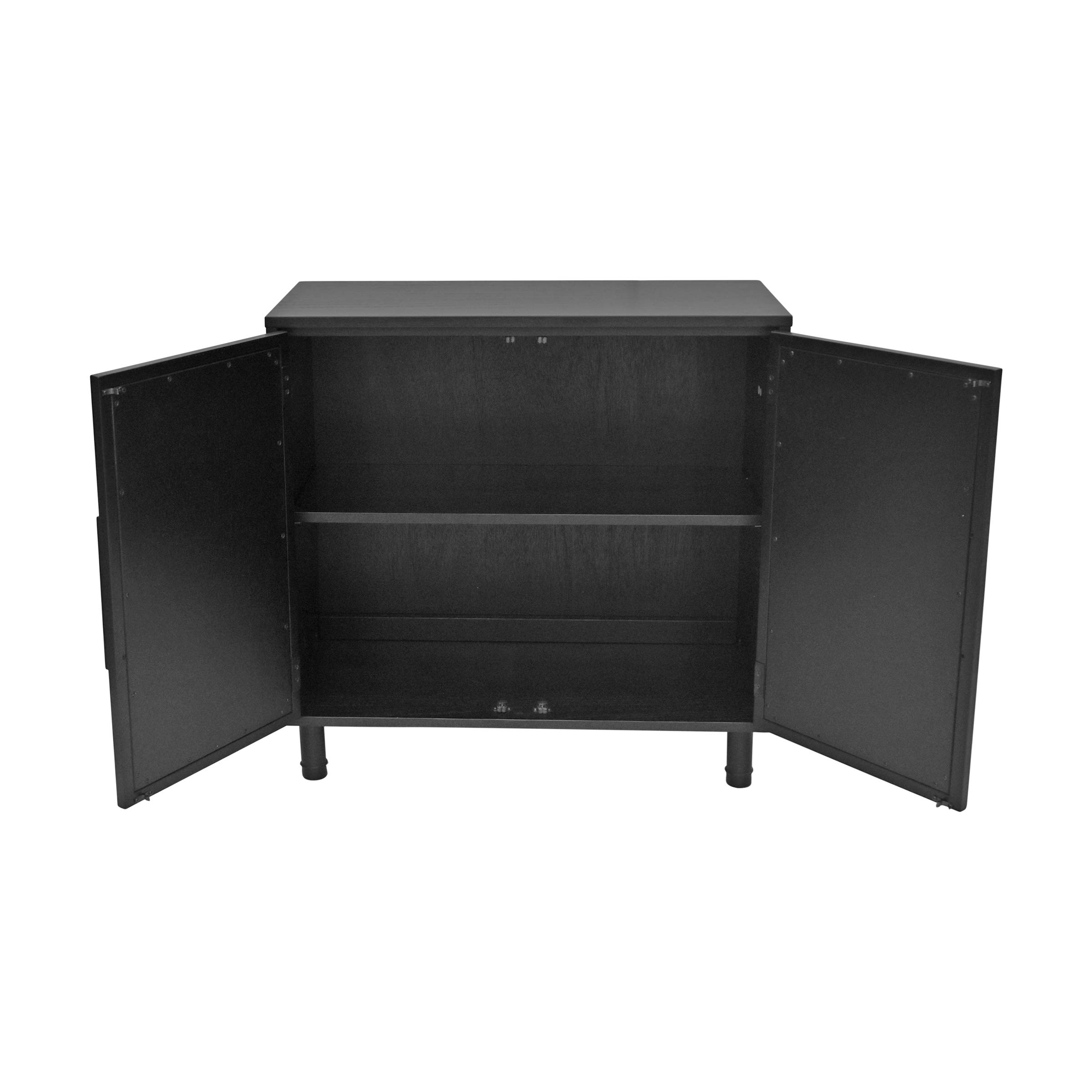 Delancey Black 2-Door Storage Cabinet - Modern Wardrobe for Bedroom, Living Room & Office Organization
